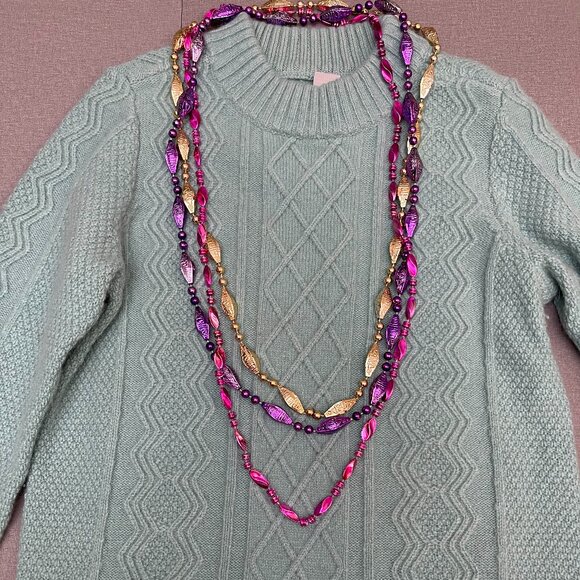 3 pack elegant decorative plastic beaded necklace and style sweater necklace bun - Picture 4 of 4